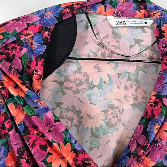 Zara Floral V-Neck Wrap Top - Multicolor | US Size Small - Picture 12 of 12